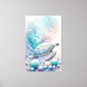 Toile OEuvre murale de la tortue de mer