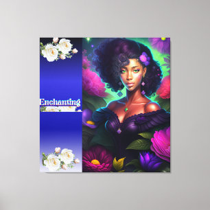 Toile Oeuvre murale de portrait de Dame d'Afrique