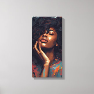 Toile OEuvre murale d'une fille aux cheveux durs et aux 