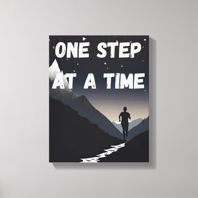Toile OEuvre murale motivationnelle - Un pas à la fois (Recto)