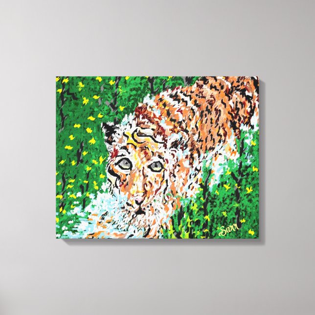 Toile OEuvre murale : Tigre Sur Le Rondage (Recto)