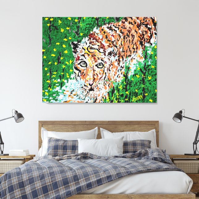 Toile OEuvre murale : Tigre Sur Le Rondage (Insitu(Chambre))