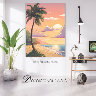 Toile OEuvre murale tropicale - Ramenez le paradis à la 