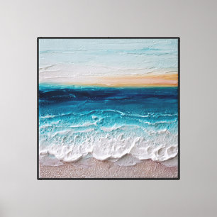 Toile Œuvres d'art abstraites de vagues océaniques au le