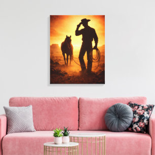 Toile Œuvres d'art cow-boy du Sud-Ouest