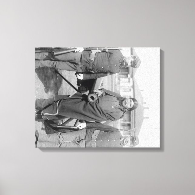 Toile Oglala Indian Plenty Hors avec 2 soldats blancs (Recto)