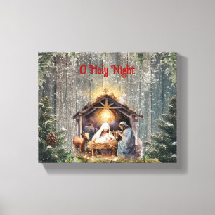 Toile Oh Holy Night : Une Scène De Nativité Intemporelle