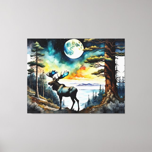 Toile Oie d'Alaska sous le clair de lune (Recto)