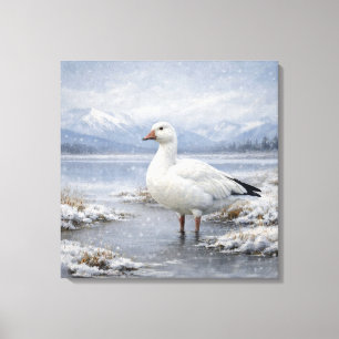 Toile Oie des neiges faune sauvage hiver chute de neige