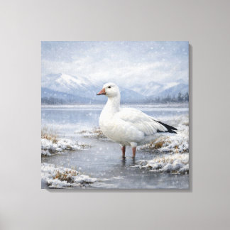 Toile Oie des neiges faune sauvage hiver chute de neige