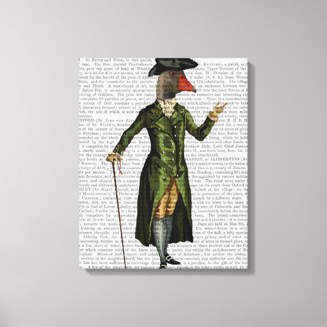 Toile Oie en Green Regency Manteau (Recto)