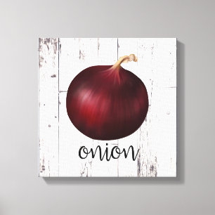 Toile OIGNON ROUGE Art de cuisine de ferme rustique en b