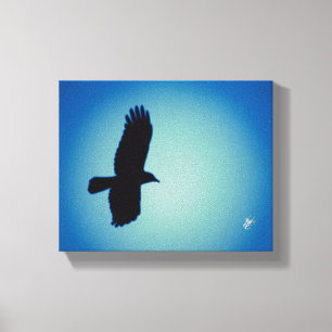 Toile Oiseau à ailes déployées Art Cyan Bleu Ciel