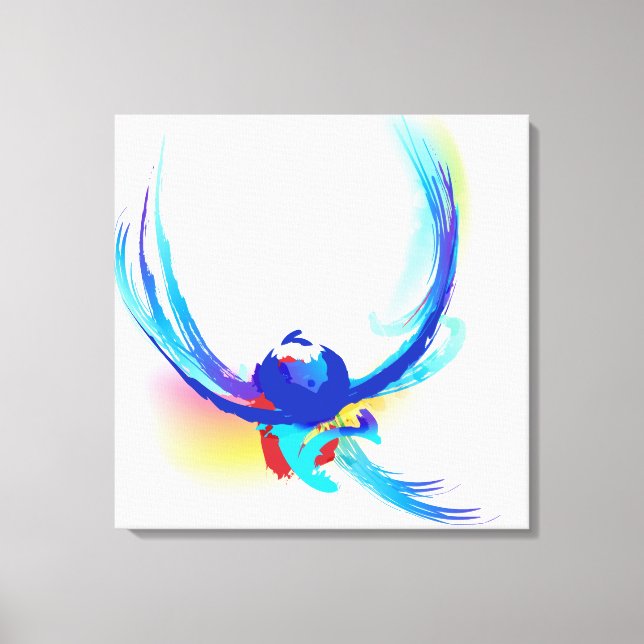 Toile Oiseau Abstrait de peinture en vol (Recto)
