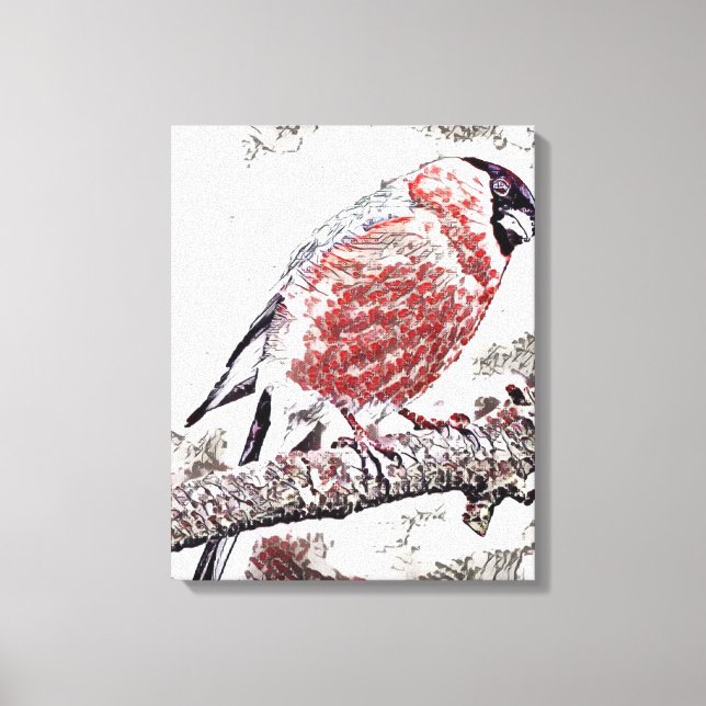 Toile Oiseau, Bullfinch, Homme (Recto)