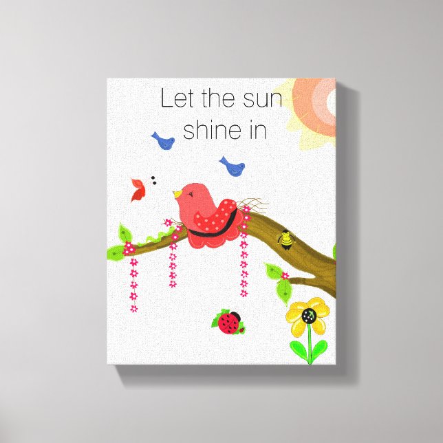Toile Oiseau Capricieux avec Citation de Soleil (Recto)