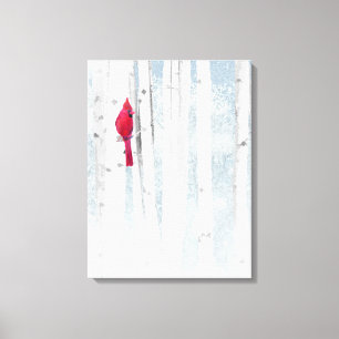 Toile Oiseau cardinal rouge dans un magnifique Birch Tre