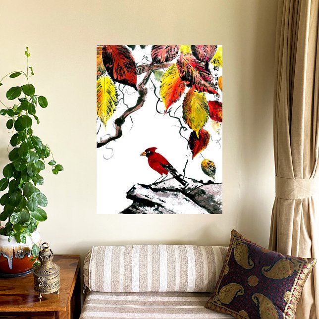 Toile Oiseau chinois en automne (Créateur téléchargé)