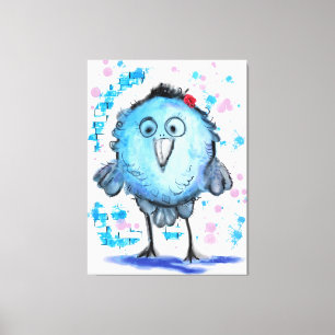 Toile Oiseau drôle - Aquarelle