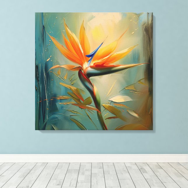 Toile Oiseau du Paradis Plante tropical (Insitu (Plancher de Bois))