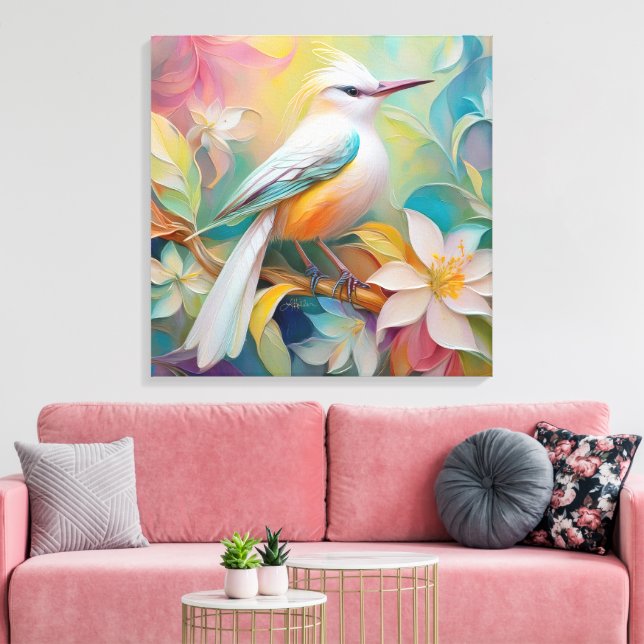 Toile Oiseau Fantastique à Dos Doré Touffu (Insitu(Salon))