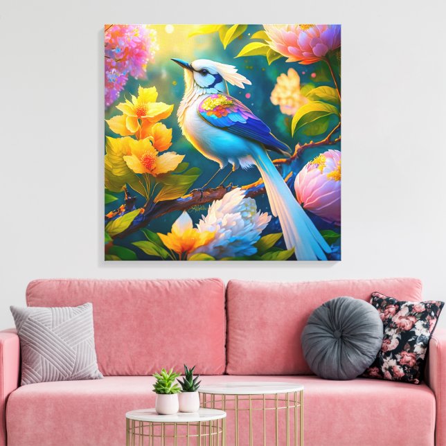 Toile Oiseau Fantastique Geai à Ailes Arc-en-ciel (Insitu(Salon))