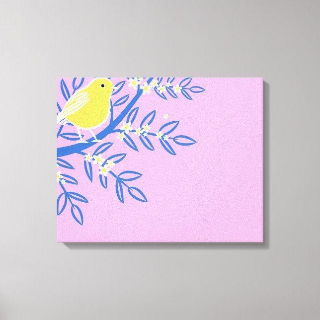 Toile Oiseau jaune illustré (Recto)