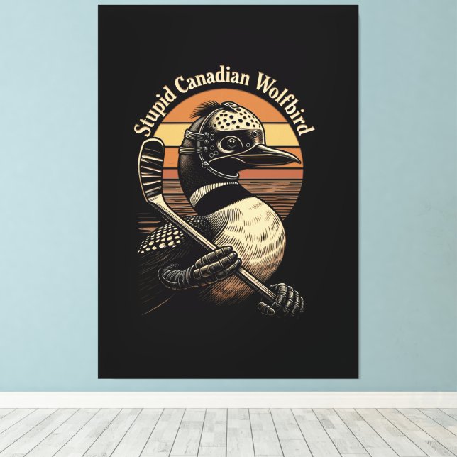 Toile Oiseau loup canadien stupide (Insitu (Plancher de Bois))