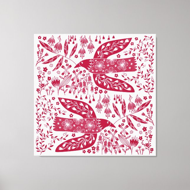 Toile Oiseau rouge (Recto)