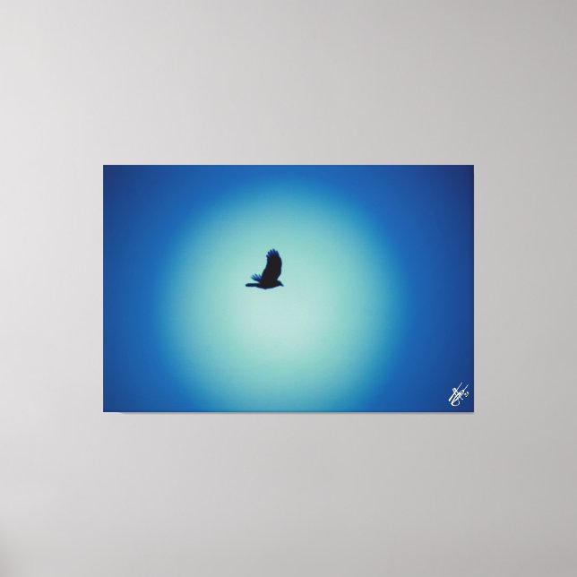 Toile Oiseau sur une série de poteaux #8 (Recto)