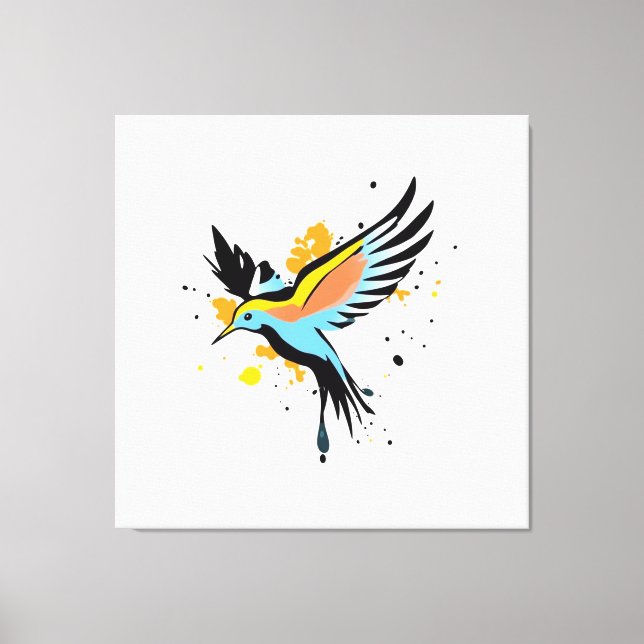Toile Oiseau Volant coloré Oiseau Mur Art (Recto)
