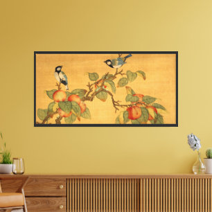 Toile Oiseaux chinois orientaux et fruits