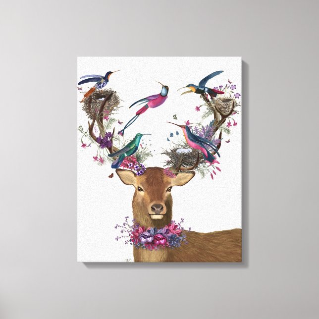 Toile Oiseaux de cerfs, nids d'oiseaux tropicaux (Recto)