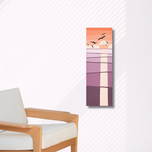 Toile Oiseaux de mer violets et orange au Sunset Vector