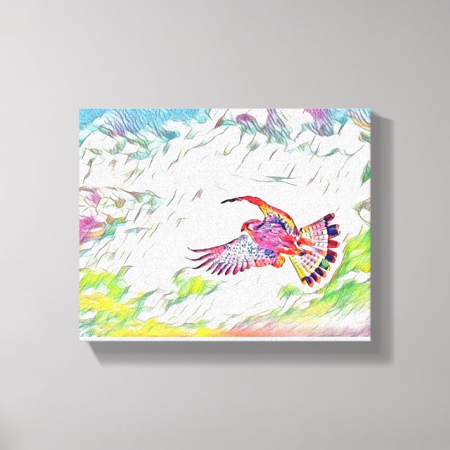 Toile Oiseaux en vol : une symphonie de liberté" (Recto)