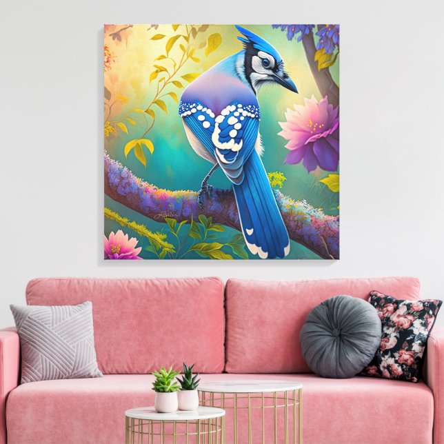 Toile Oiseaux Fantastiques Geai Bleu (Insitu(Salon))