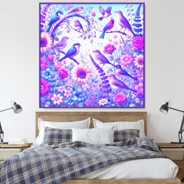 Toile oiseaux fleurs (Insitu(Chambre))
