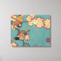 Oiseaux Fleurs Hokusai Art Japonais