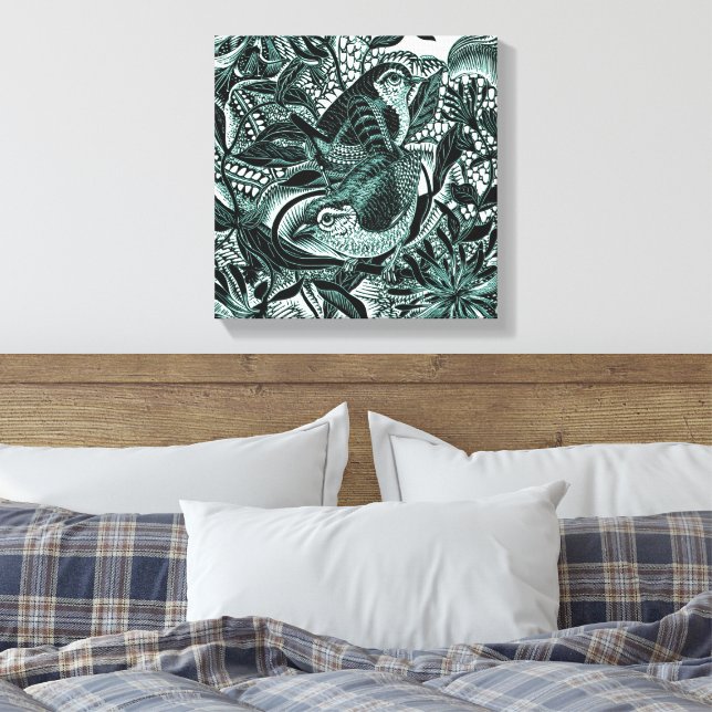 Toile Oiseaux Mignons En Art Vintage Forestier (Insitu(Chambre))