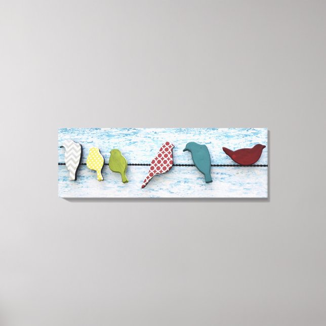 Toile Oiseaux sur fil 36" x 12", 1,5" (Recto)