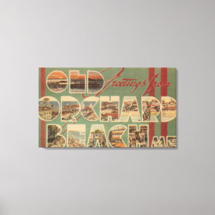 Toile Old Orchard Beach, Maine - Grosse Lettre Scènes