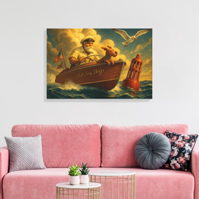Toile Old Sea Dogs: a sailor and his trusty canine  (Insitu(Salon))