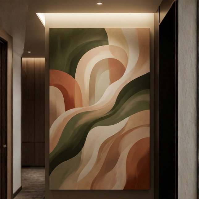 Toile Olive Terracotta Abstract Gallery Art Canvas Print (Olive Terracotta Earth Tone Canvas Print Gallery Wall Art)