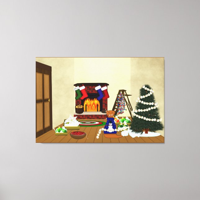 Toile Oliver décore pour Noël (Recto)
