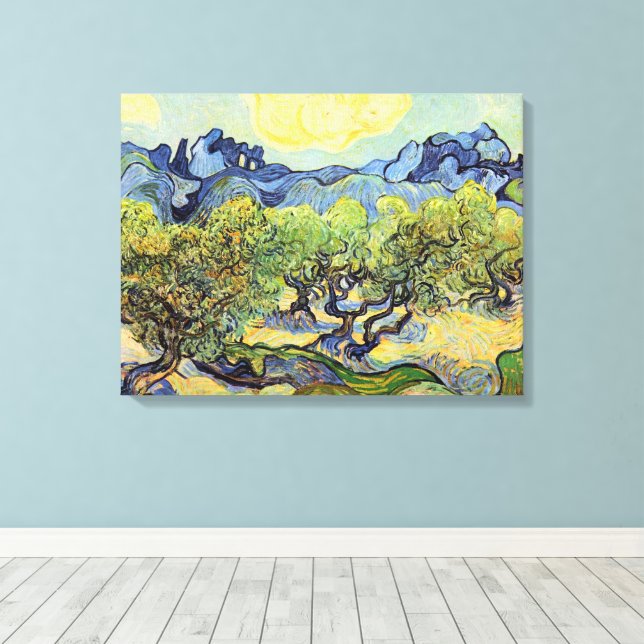 Toile Oliviers aux Alpilles par Vincent van Gogh (Insitu (Plancher de Bois))