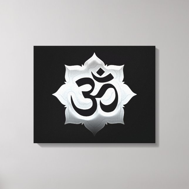 Toile OM Symbole Lotus Spiritualité Yoga (Recto)