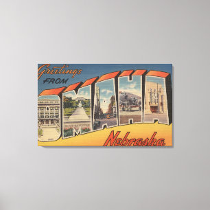 Toile Omaha, lettre ScenesOmaha, Ne de NebraskaLarge