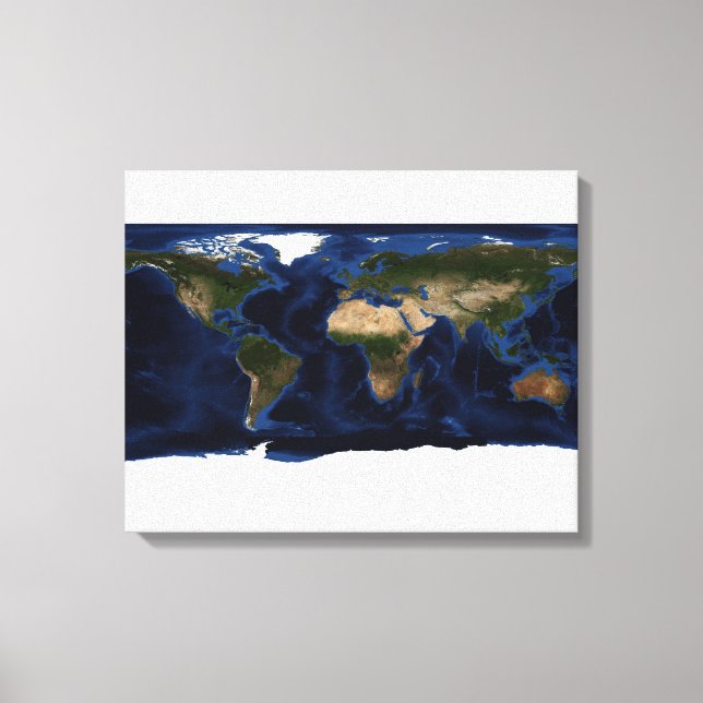 Toile Ombrage topographique et bathymétrique de la terre (Recto)