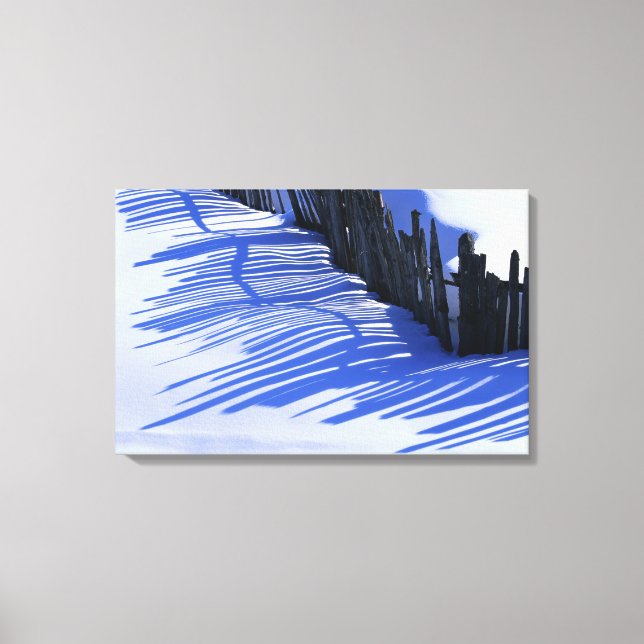 Toile Ombre de clôture sur la neige (Recto)