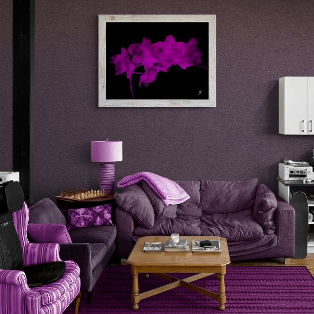 Toile Ombre d'orchidée sur un fond sombre (Créateur téléchargé)